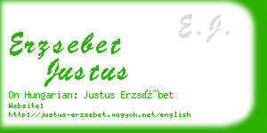 erzsebet justus business card